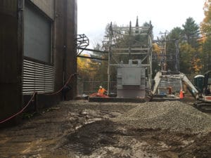 Power transformer installation at Hydro Electric generating station.